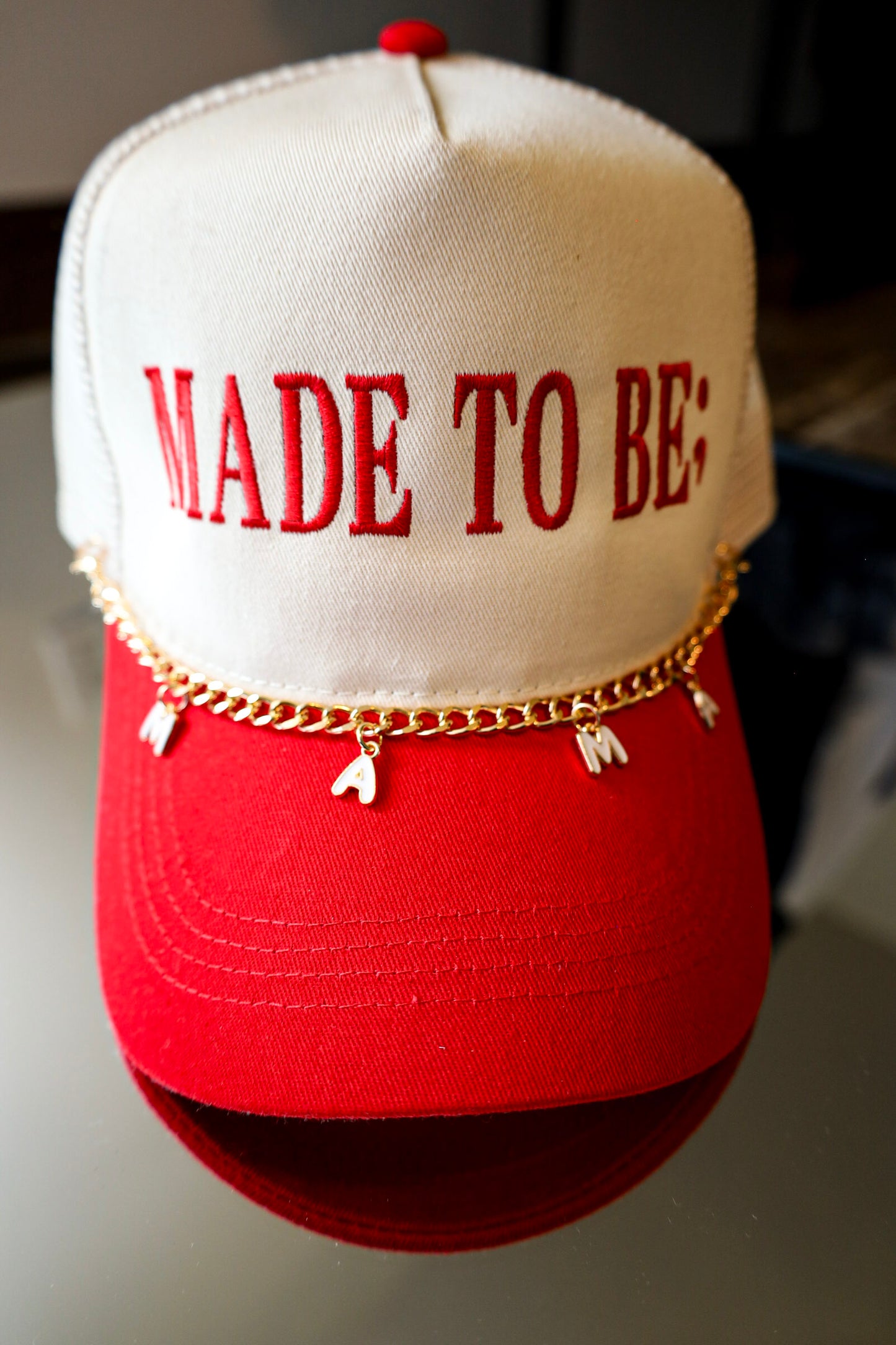 mama hat charm - white