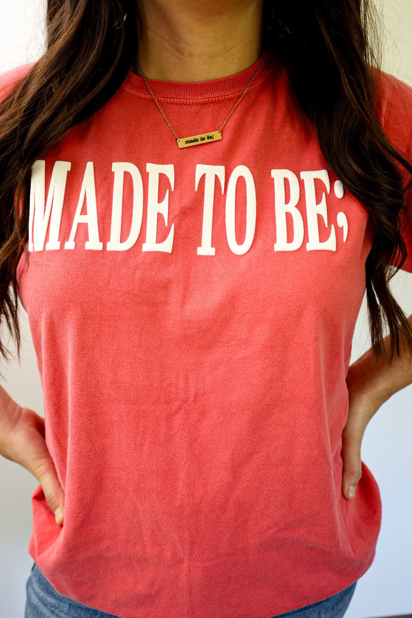 made to be; tee - papaya