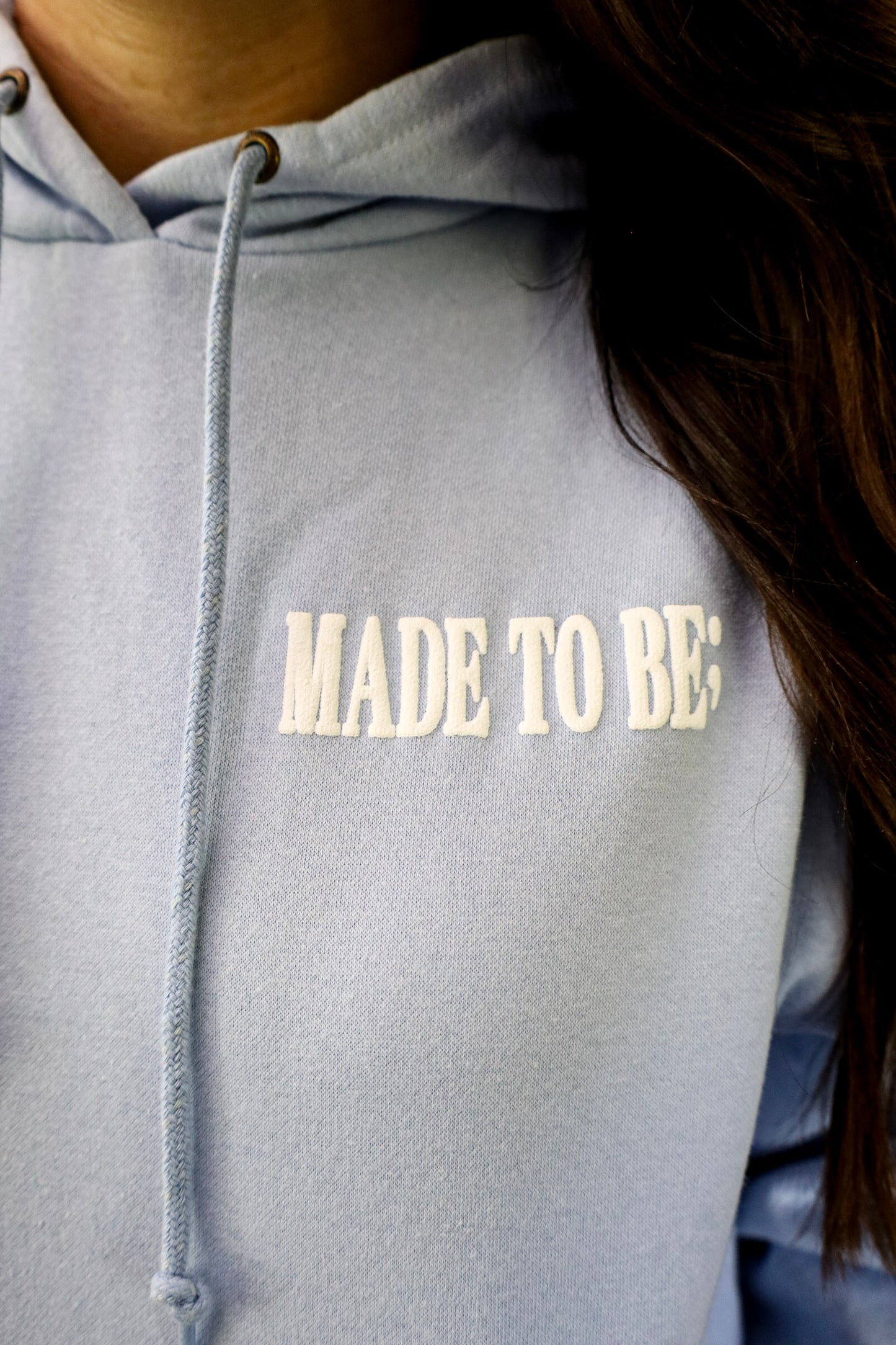 made to be; hoodie - sky blue