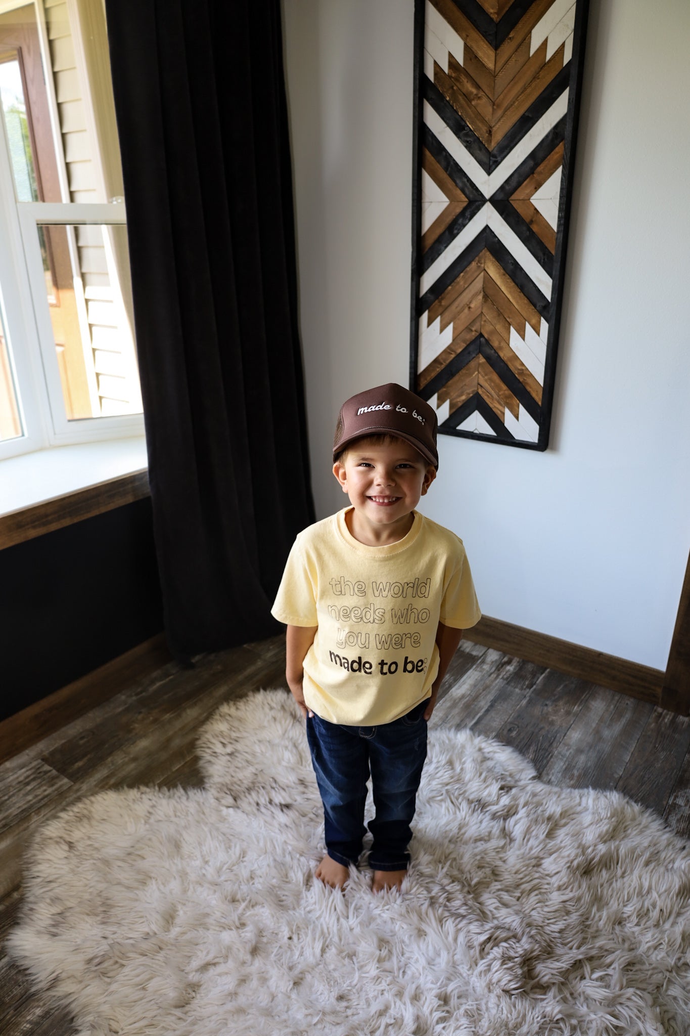 made to be; trucker hat brown