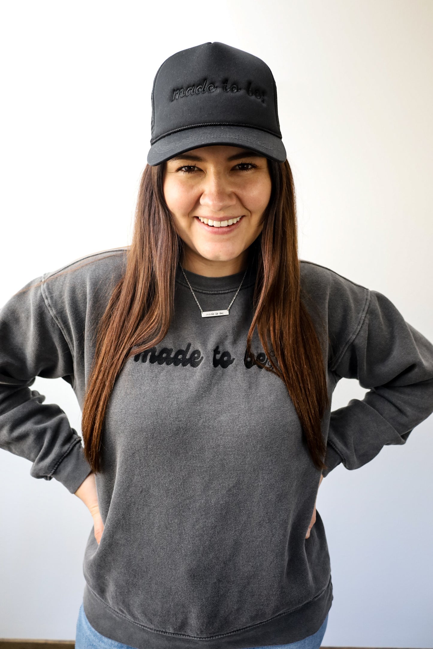made to be; trucker hat black