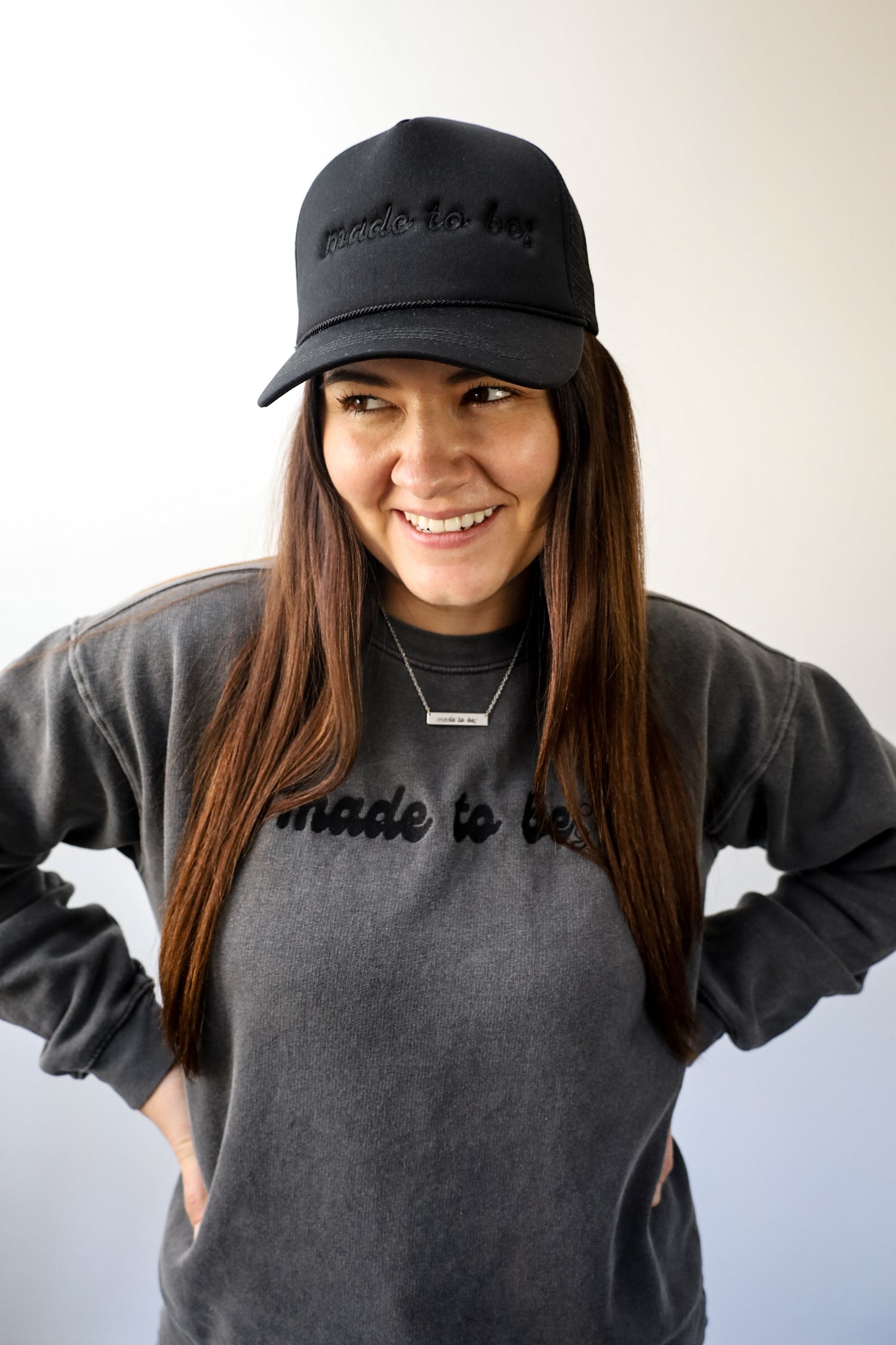 made to be; trucker hat black