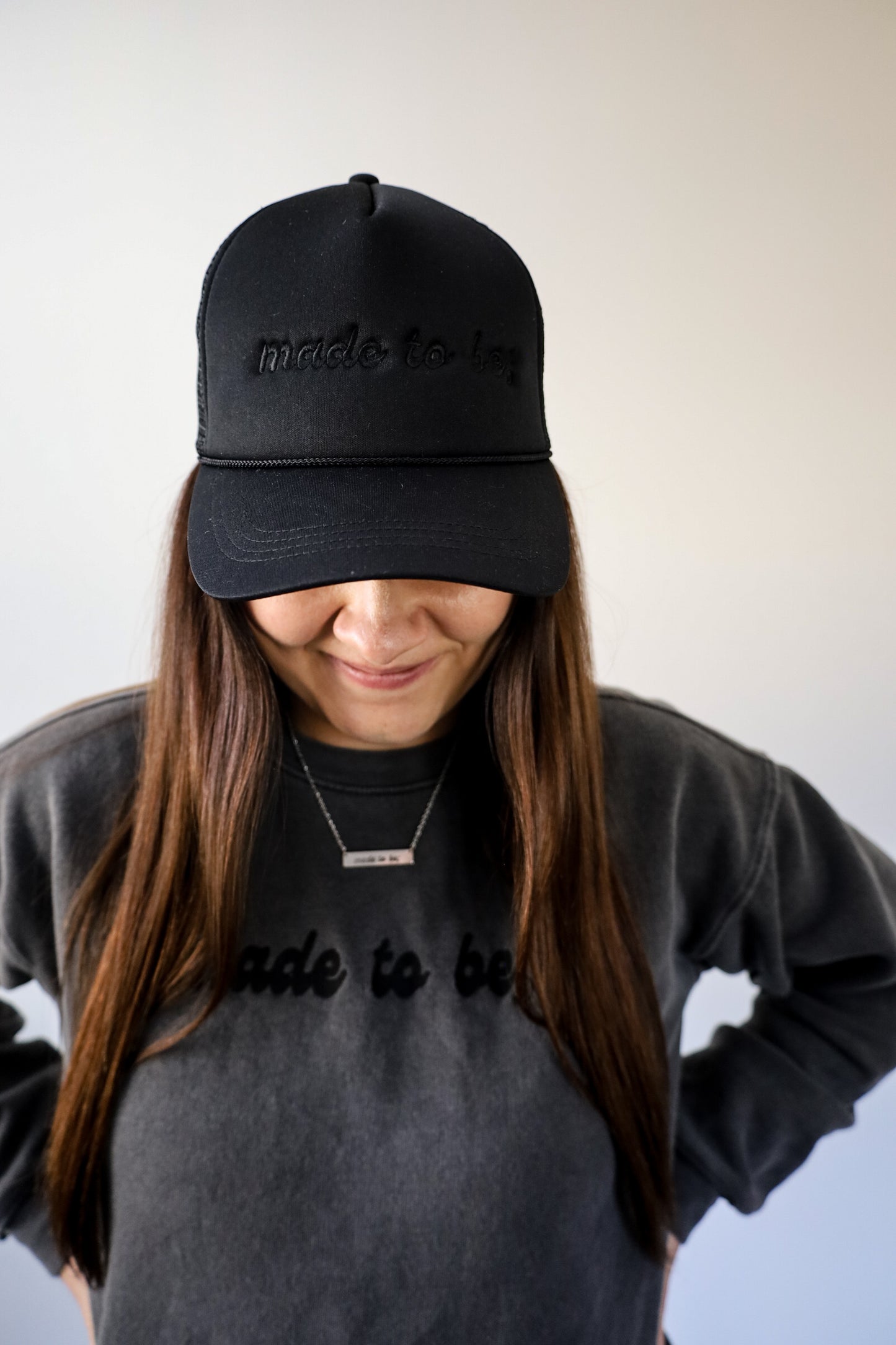 made to be; trucker hat black