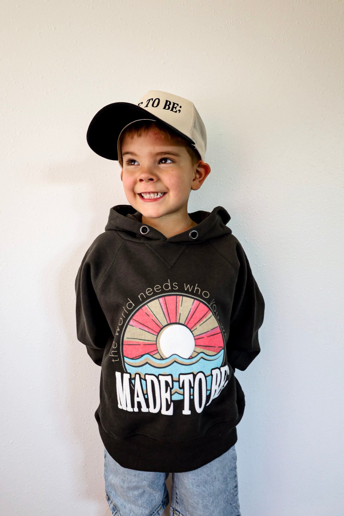 children's made to be; hoodie - black