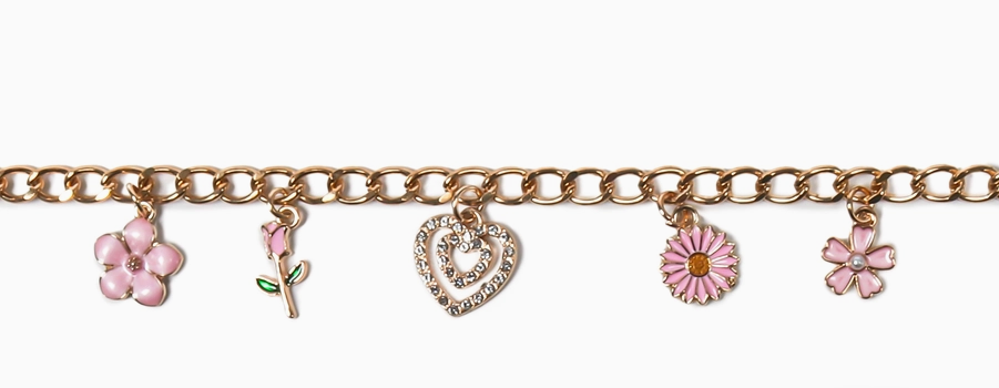 pink flower hat charm