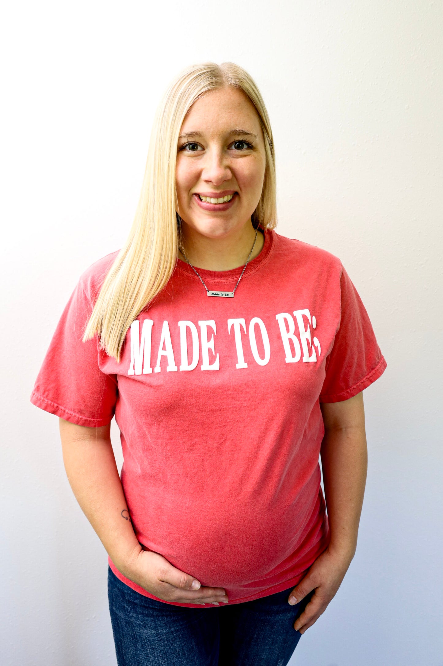 made to be; tee - papaya
