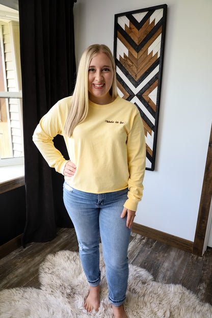 made to be; crop long sleeve - butter