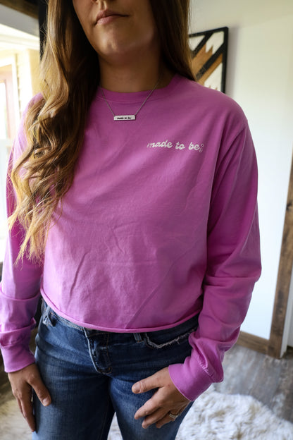 made to be; crop long sleeve - wild orchid