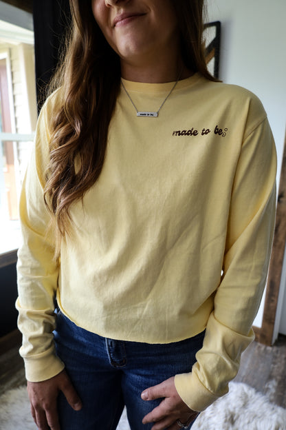 made to be; crop long sleeve - butter