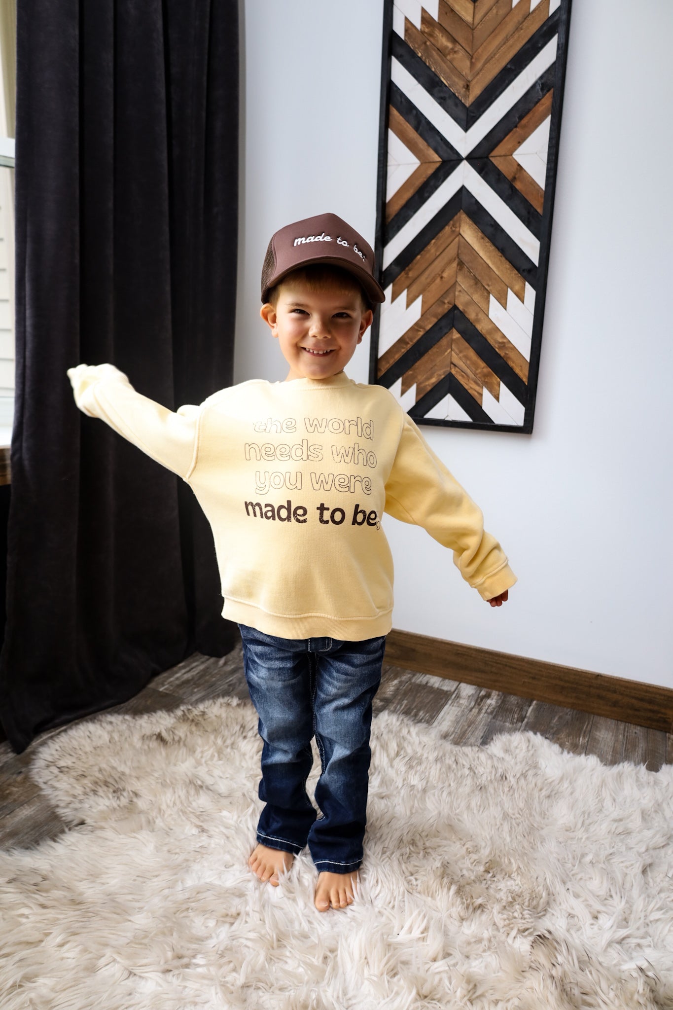 children's made to be; crewneck - butter