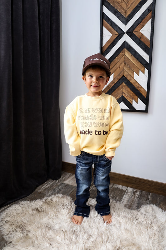 children's made to be; crewneck - butter